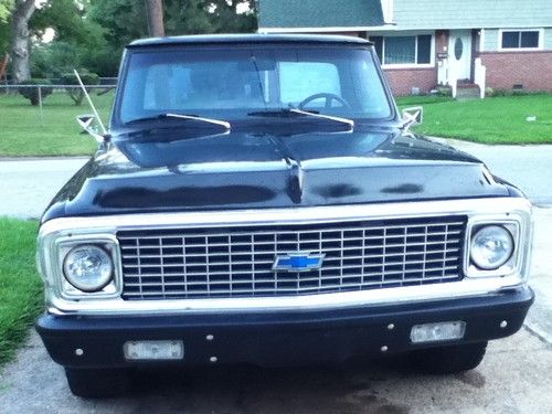 1972 chevy c10 black project pickup truck v8 350 turbo 350 at 8ft bed