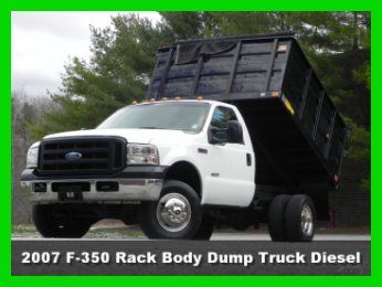 2007 ford f350 xl super duty 9ft rack body dump truck 6.0l powerstroke diesel ac
