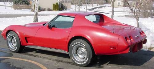 1977 corvette no reserve!  v8 350 automatic t-tops red vette coupe roadster rod