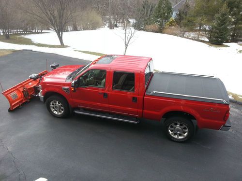 2009 f-350 diesel twin turbo 6.4l crew cab red w/camel interior loaded!