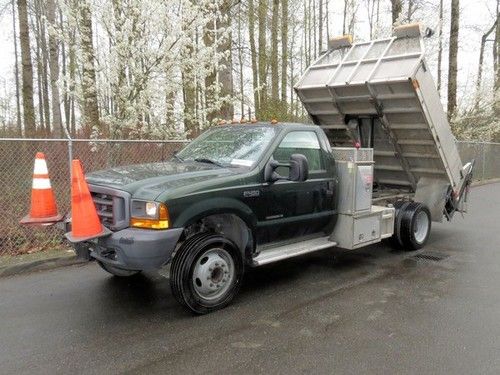2000 ford f450 flatbed dump truck pickup w/ lift gate triton v8 turbo diesel
