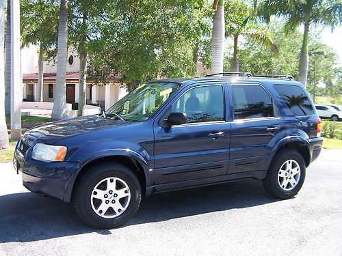 2003 ford escape 4x4 4 wheels drive limited blue with black leather one owner 03