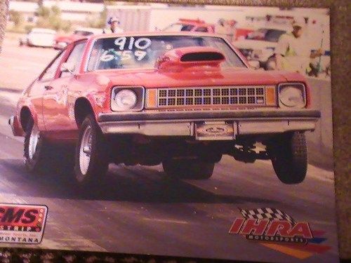 1975 chevy nova drag car this is a roller with no motor are trany