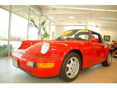 Targa top rwd air cooled engine manual transmission red low miles leather