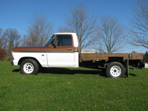 1976 f150 v-8, automatic, ps, pb, two tone brown/white
